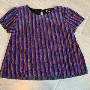 Art Class Girls Short Sleeve Sparkly Top Size 7/8